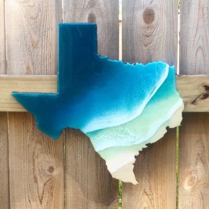 Texas Shaped Ocean Art Piece